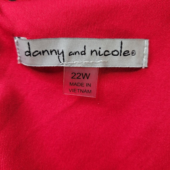 Danny & Nicole Midi Cape Dress Size 22W Red Black Polka Dot Back Zip Lined - Picture 6 of 11